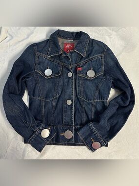 Y2K MISS SIXTY women's dark wash oversized button fitted denim jacket, S.
